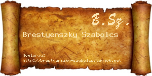 Brestyenszky Szabolcs névjegykártya